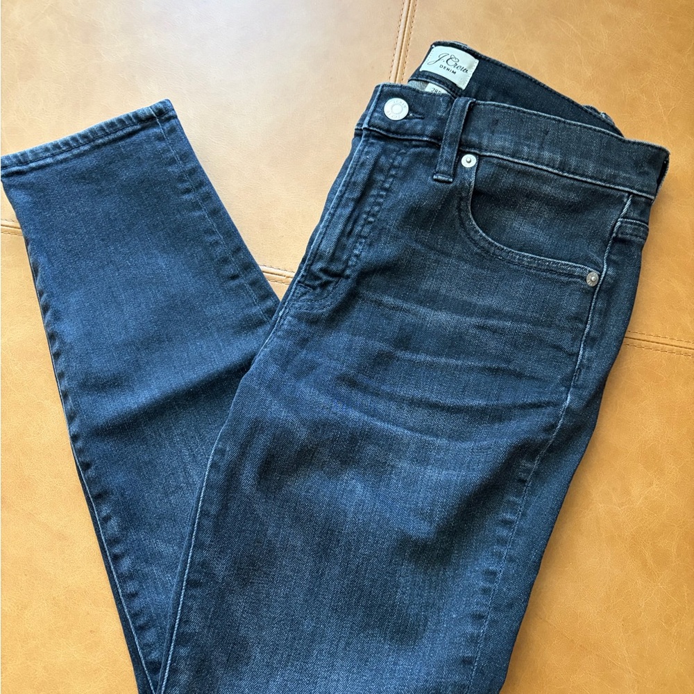 NWOT J. Crew women's high-rise skinny jeans - Charcoal wash *Petit
